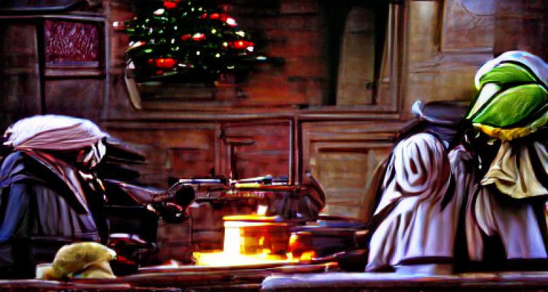 <p>A Muppets Christmas Carol</p> An abstract image generated by A.I. showing a scene from the film 'A Muppets Christmas Carol'.